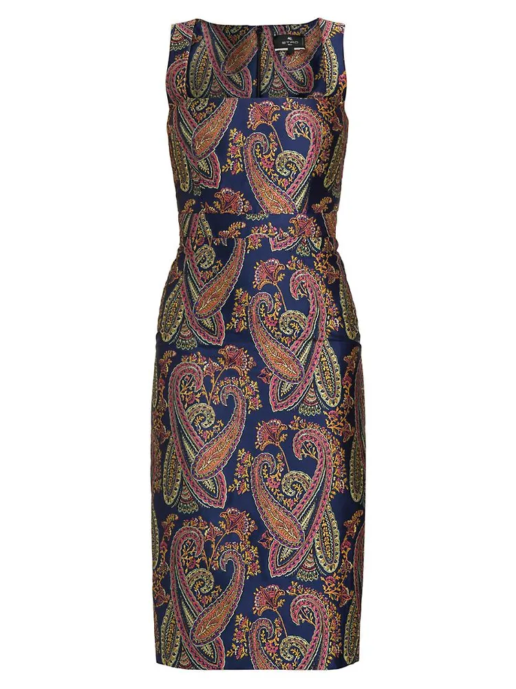 Paisley Squareneck Sheath Dress