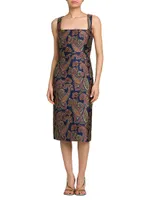 Paisley Squareneck Sheath Dress