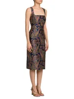 Paisley Squareneck Sheath Dress