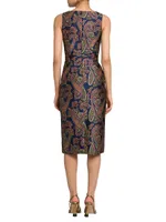 Paisley Squareneck Sheath Dress