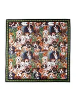 Dogs Leave Paw Prints Silk Scarf