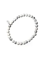 White Howlite & Sterling Silver Stretch Bracelet