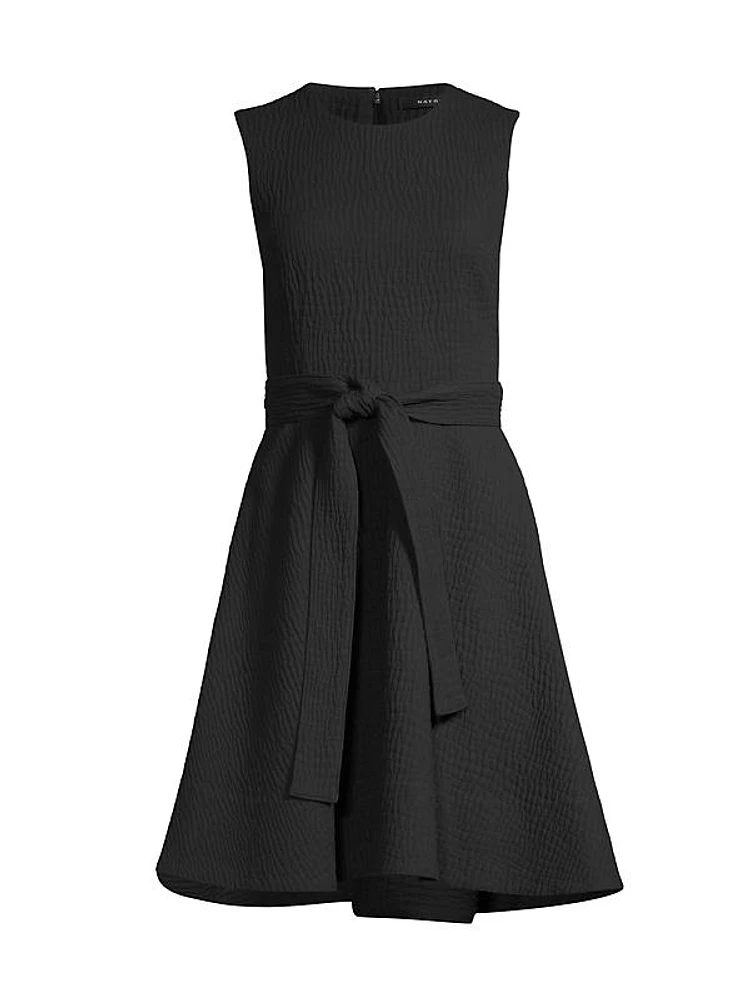 Textured Cotton Jacquard Fit & Flare Dress