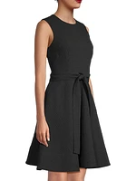 Textured Cotton Jacquard Fit & Flare Dress