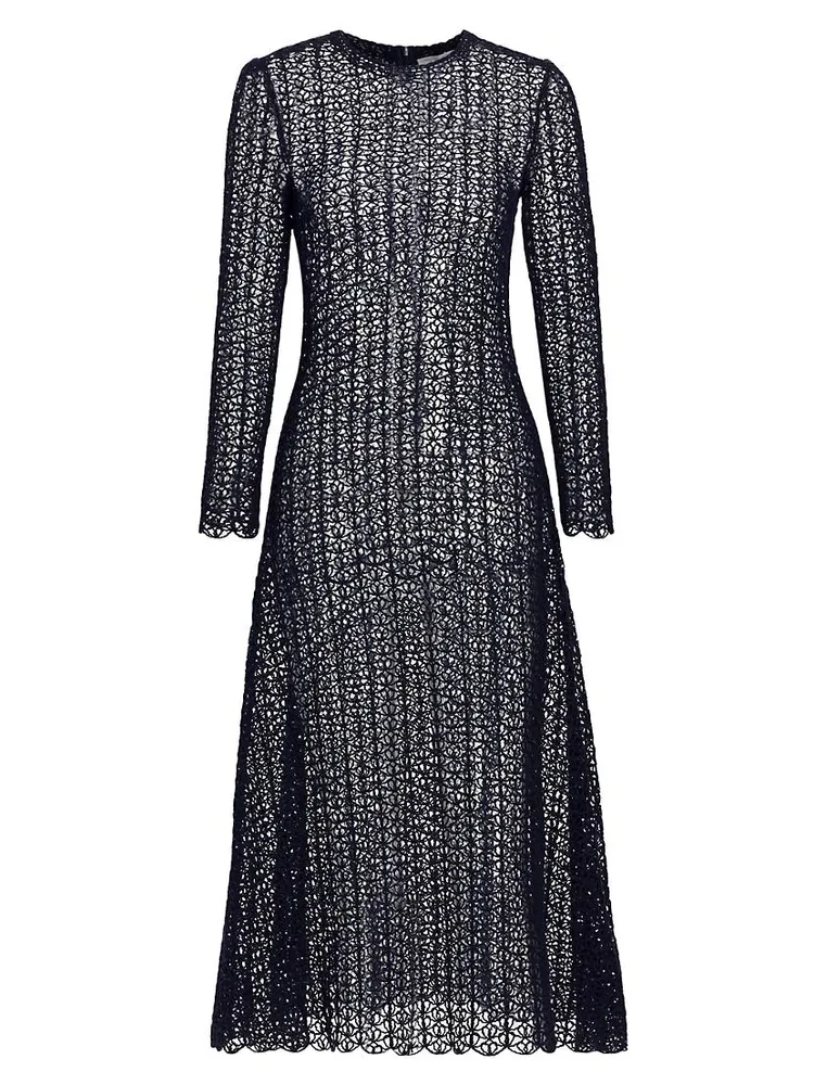 Sequin-Embellished Cotton-Blend Midi-Dress