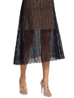 Sequin-Embellished Cotton-Blend Midi-Dress
