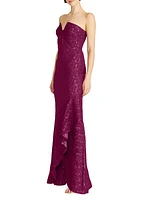 Aimee Stretch-Jacquard Strapless Gown