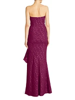 Aimee Stretch-Jacquard Strapless Gown