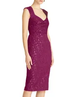 Omnia Fitted Stretch-Jacquard Cocktail Dress
