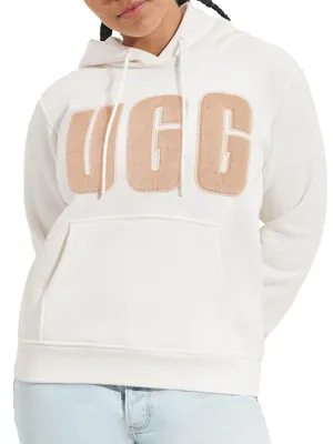 Rey Fuzzy Logo Cotton-Blend Hoodie