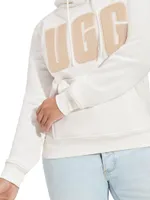 Rey Fuzzy Logo Cotton-Blend Hoodie