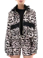 Man Down Leopard-Print Cropped Jacket