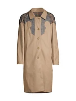 Reversible Plaid Paneled Trench Coat