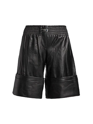 Clover Nappa Leather Shorts