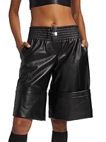 Clover Nappa Leather Shorts