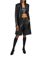 Clover Nappa Leather Shorts