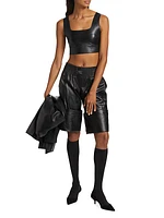 Clover Nappa Leather Shorts