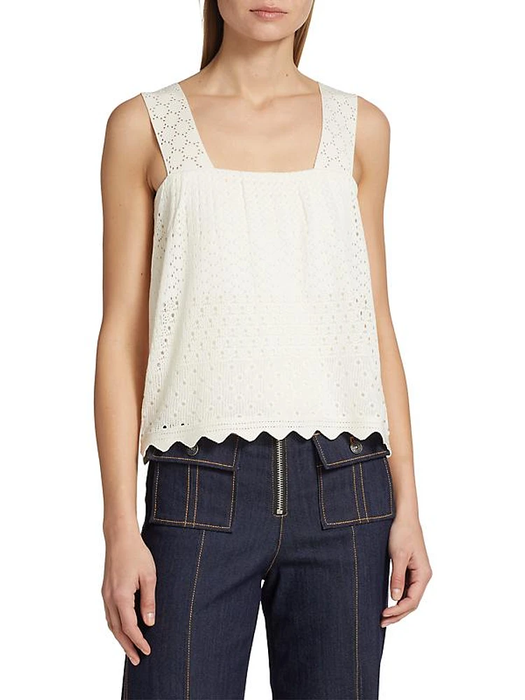 Carmen Pointelle-Knit Tank