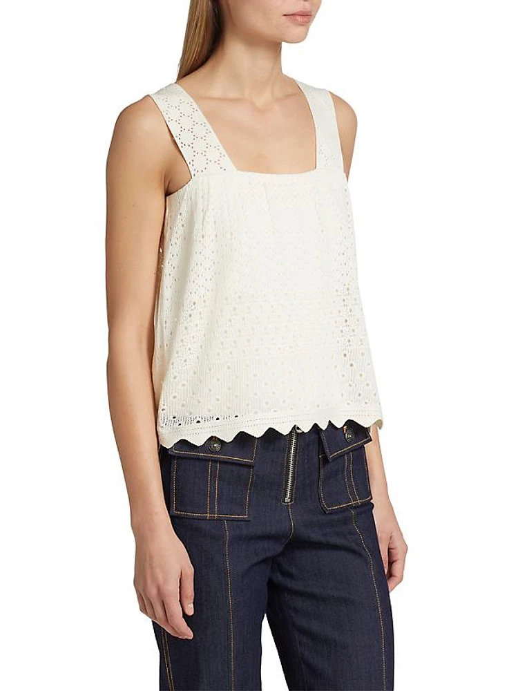 Carmen Pointelle-Knit Tank