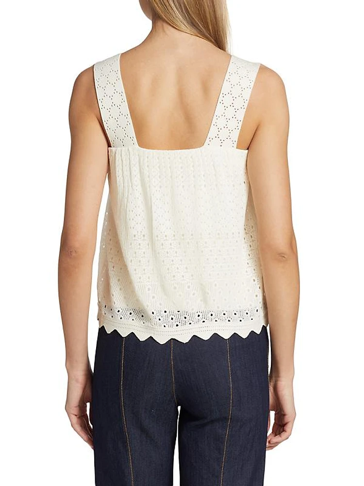 Carmen Pointelle-Knit Tank