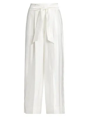 Catherine Wide-Leg Belted Pants