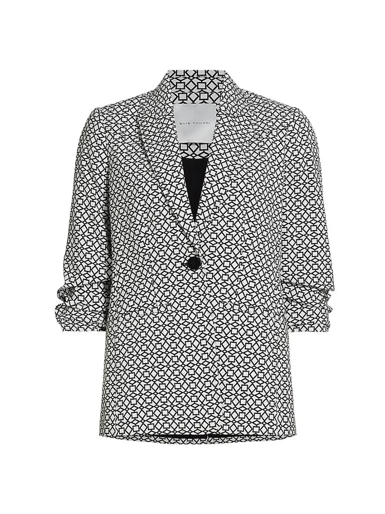 Jenna Geometric Scruched Blazer