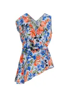 Sloane Silk Floral Asymmetric Blouse