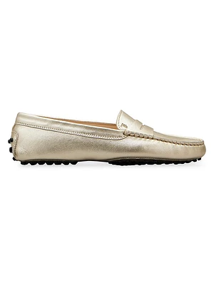 Gommini Mocassino Metallic Leather Loafers