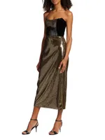 Luna Strapless Velvet & Sequin Midi-Dress