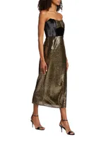 Luna Strapless Velvet & Sequin Midi-Dress