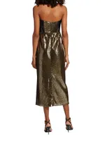 Luna Strapless Velvet & Sequin Midi-Dress