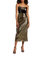 Luna Strapless Velvet & Sequin Midi-Dress