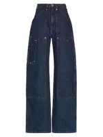 High-Rise Denim Workwear Pants