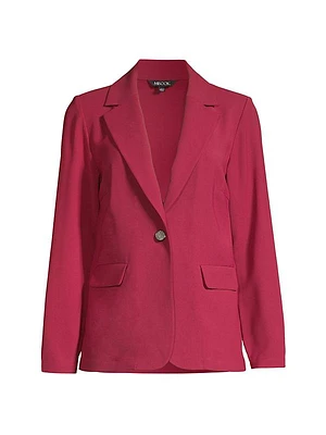 Crepe Single-Button Blazer