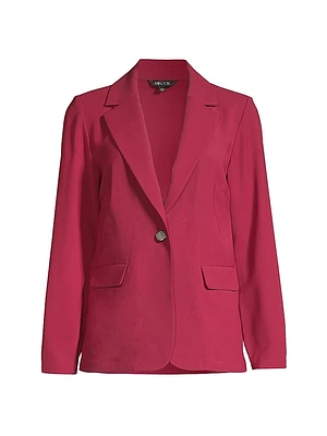 Crepe Single-Button Blazer