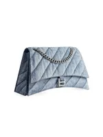 Crush Medium Chain Bag Quilted In Denim