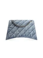 Crush Medium Chain Bag Quilted In Denim