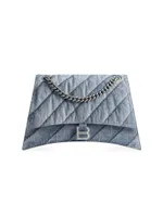 Crush Medium Chain Bag Quilted In Denim