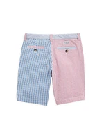 Little Boy's & Boy's Seersucker Spliced Flat Front Shorts