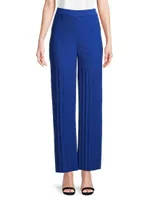 Rib-Knit Wide-Leg Pants