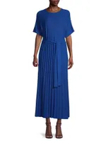 Rib-Knit Belted Maxi Dress