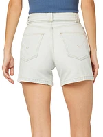 Tie-Waist Denim Utility Shorts