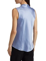 Silk Bias-Cut Sleeveless Shirt