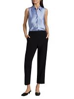 Silk Bias-Cut Sleeveless Shirt