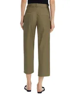 Cotton Mid-Rise Cropped Pants