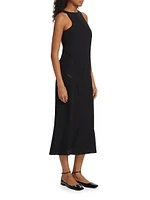 Mesh Inset Midi-Dress