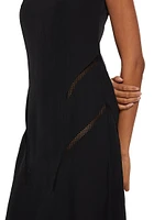 Mesh Inset Midi-Dress