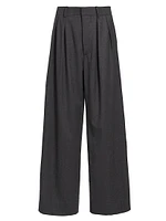 Flannel Wool Low-Rise Trousers