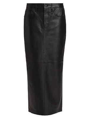 Leather Column Maxi Skirt