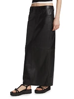 Leather Column Maxi Skirt